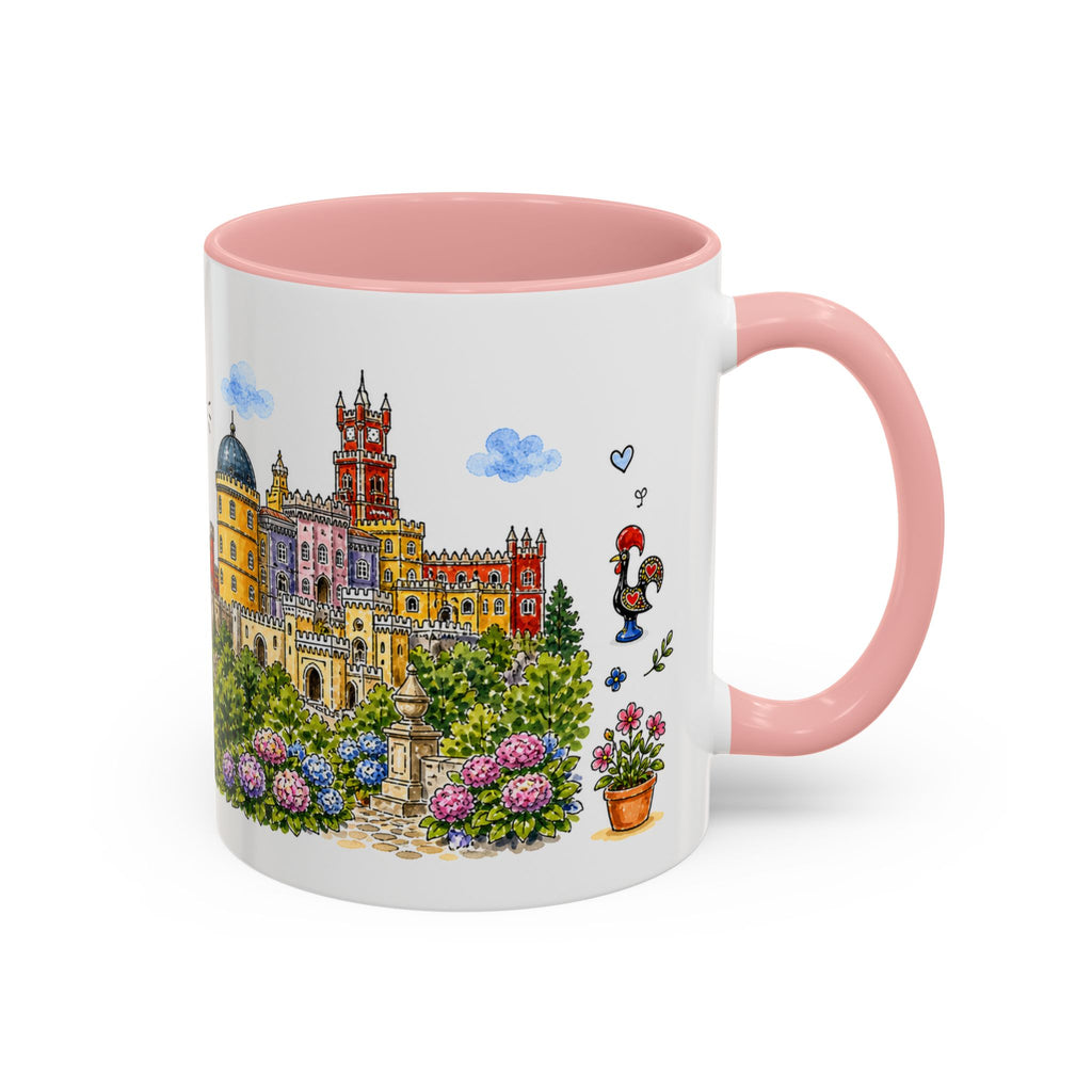 Sintra Illustrated Travel Mug | Portugal Souvenir Accent Coffee Mug | 11oz 15oz Ceramic Cup