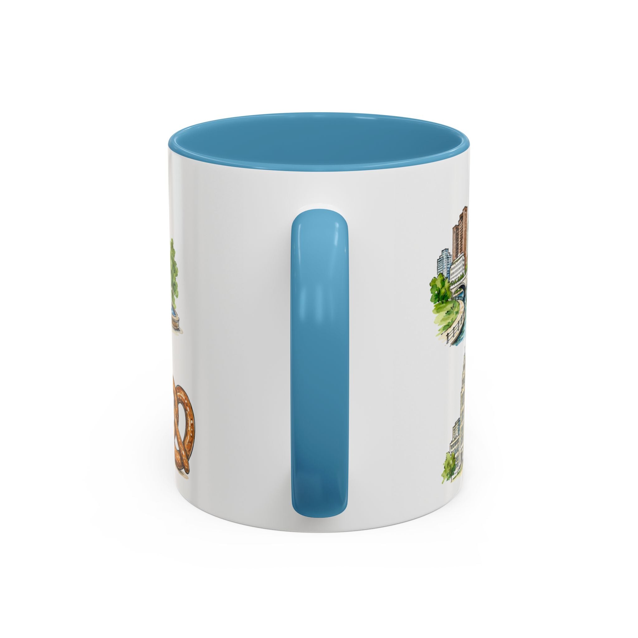 Columbus Illustrated Travel Mug | City Souvenir Accent Coffee Mug | 11oz 15oz Ceramic Cup