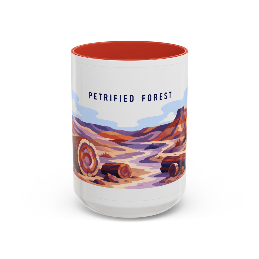 Petrified Forest National Park Coffee Mug | Solid Color Block Park Souvenir | 11oz 15oz Accent Mug