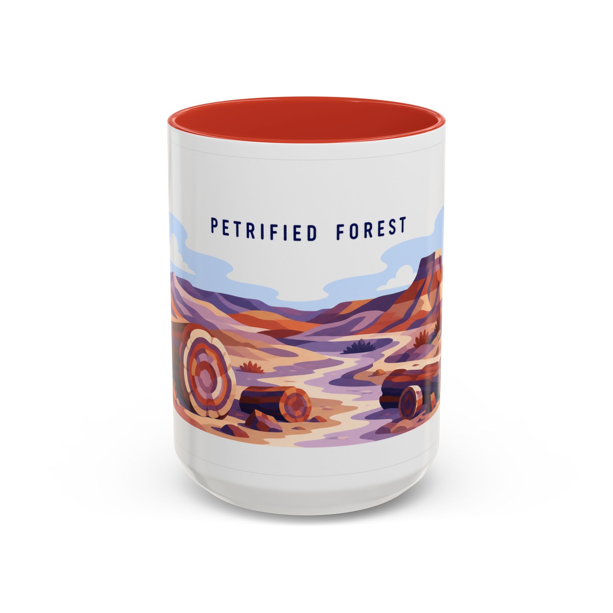 Petrified Forest National Park Coffee Mug | Solid Color Block Park Souvenir | 11oz 15oz Accent Mug