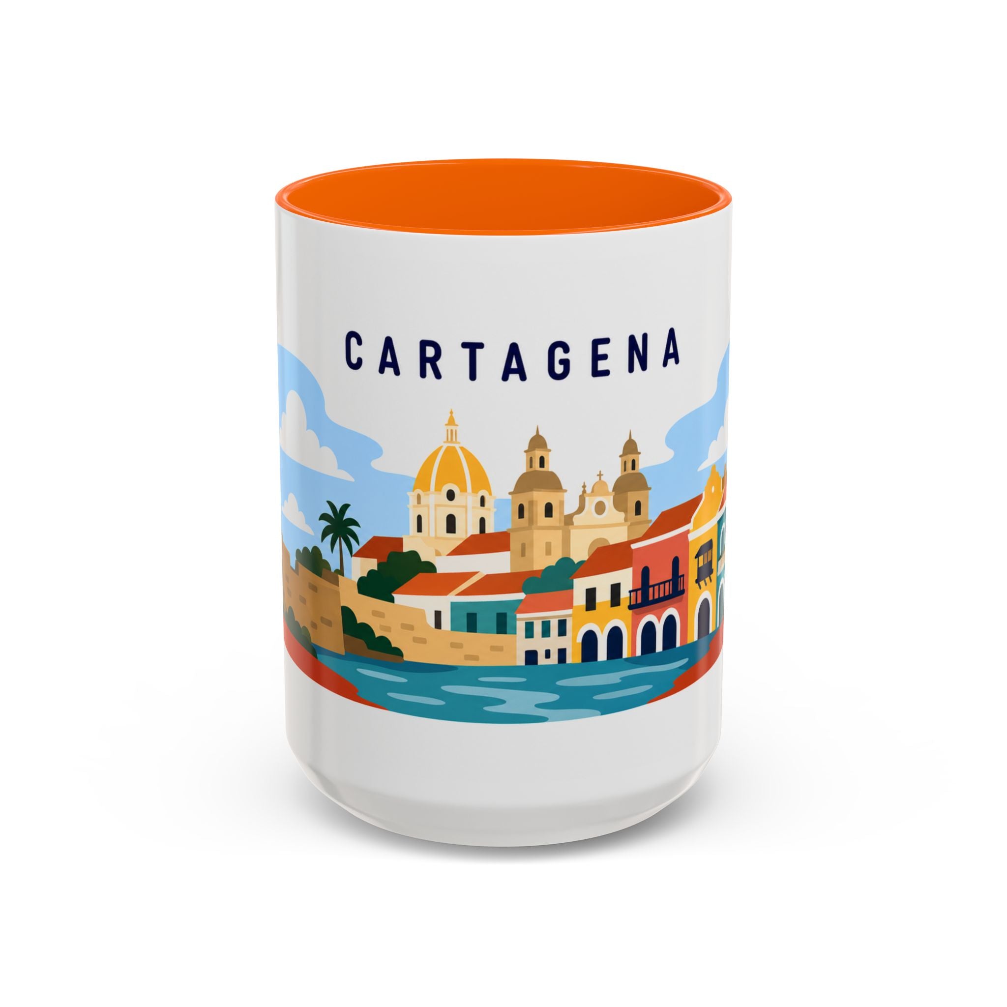 Cartagena Coffee Mug | Travel Destination Souvenir Gift | Accent Color Ceramic 11oz 15oz