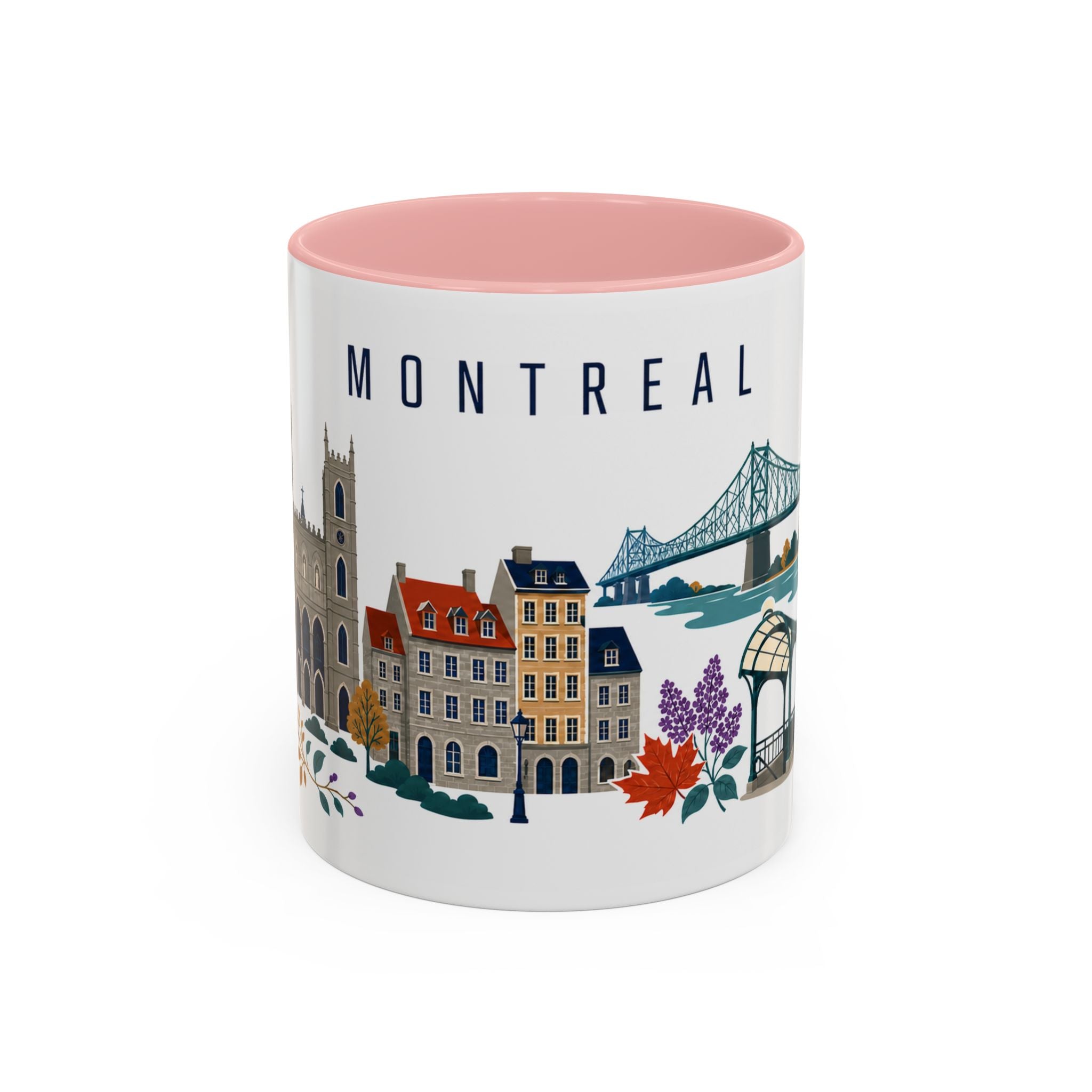Montreal Coffee Mug | Canada Travel Souvenir | Porcelain Decal City Gift | 11oz 15oz Accent Mug