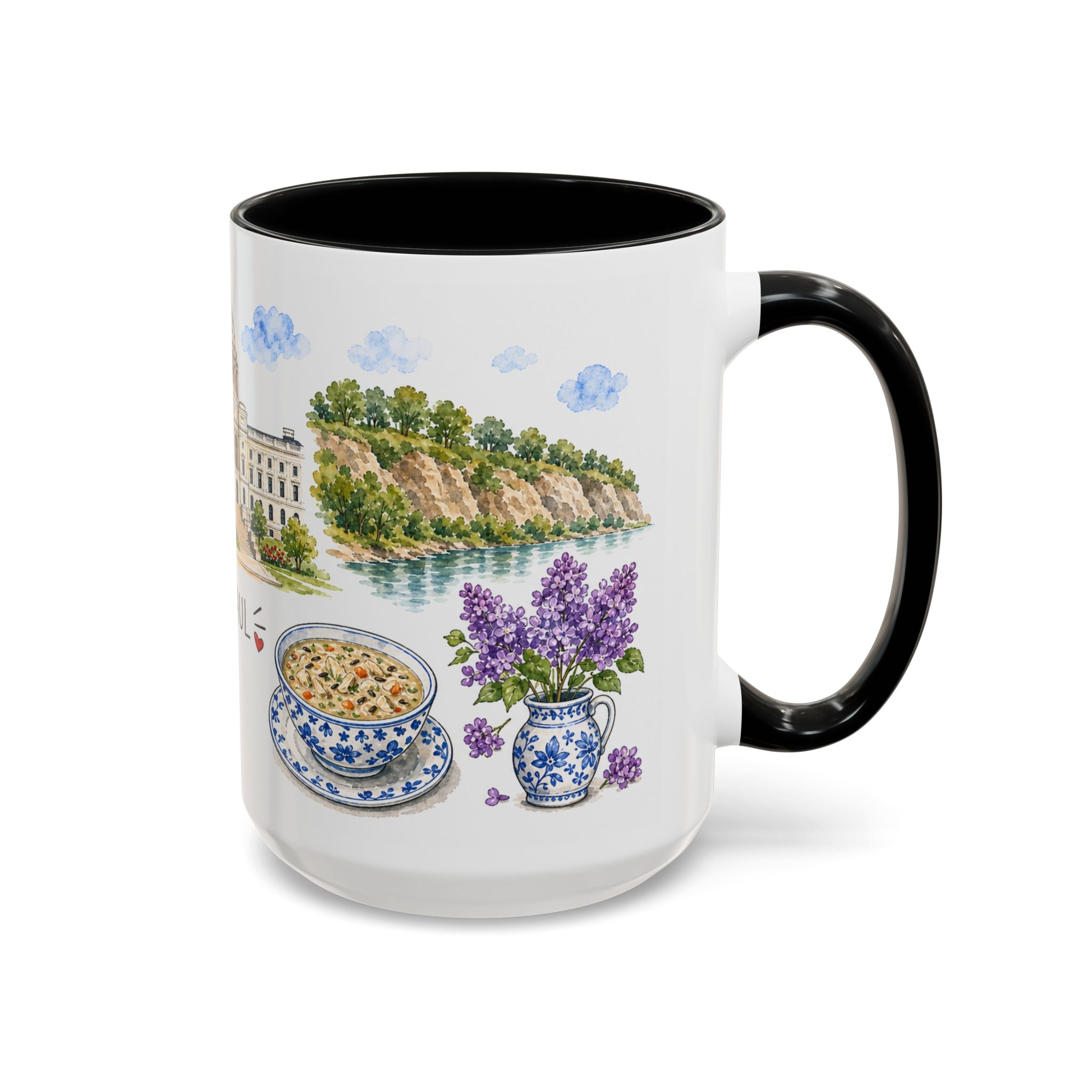 St. Paul Illustrated Travel Mug | City Souvenir Accent Coffee Mug | 11oz 15oz Ceramic Cup