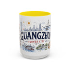 Guangzhou Coffee Mug | China Souvenir Travel Gift | Accent Color Ceramic 11oz 15oz