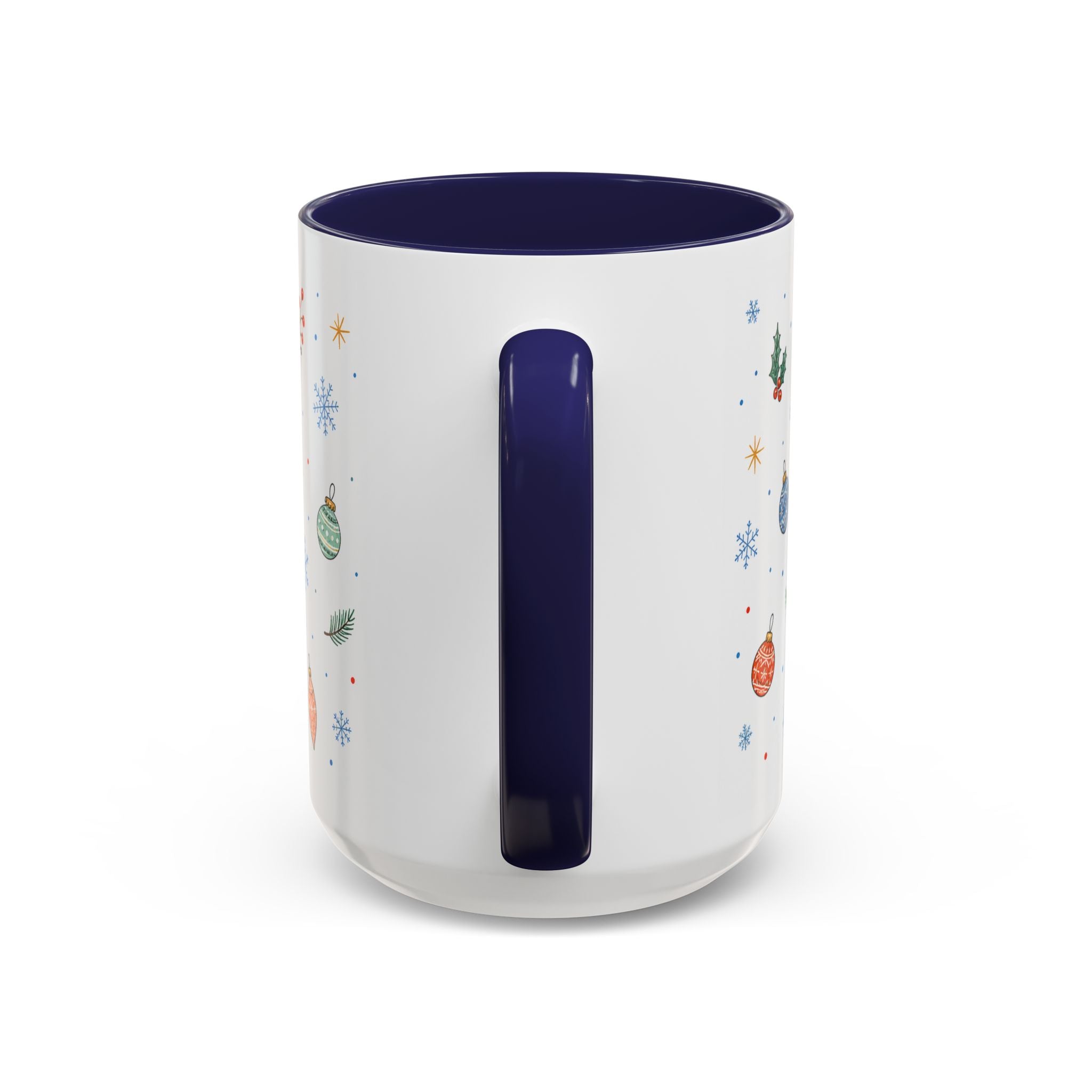 Christmas Ornament Mug | Snowflake Watercolor Holiday Gift | Accent Cup 11oz 15oz