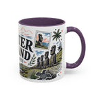 Easter Island Coffee Mug | Travel Destination Souvenir Gift | Accent Color Ceramic 11oz 15oz