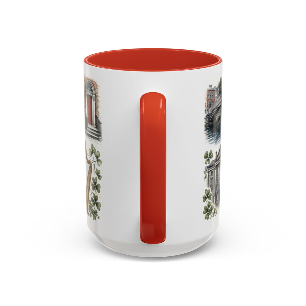 Dublin Coffee Mug | Ireland Travel Souvenir | Vintage Illustrated City Gift | 11 oz 15 oz Accent Mug
