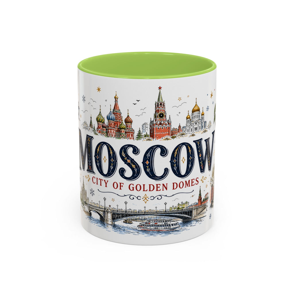 Moscow Coffee Mug | Russia Souvenir Travel Gift | Accent Color Ceramic 11oz 15oz