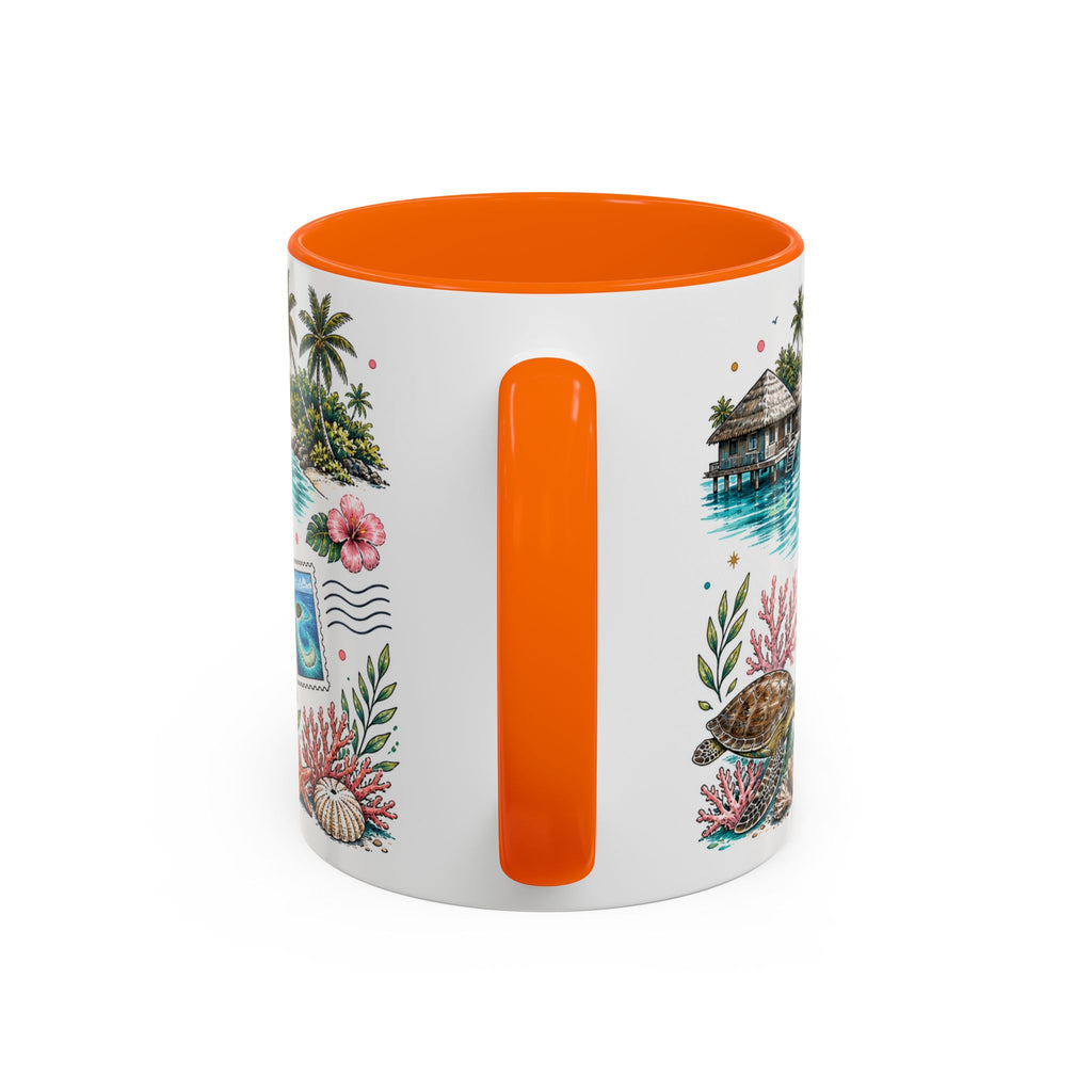Maldives Coffee Mug | Travel Destination Souvenir Gift | Accent Color Ceramic 11oz 15oz