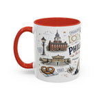 Philadelphia Coffee Mug | Pennsylvania Souvenir City Gift | Accent Color Ceramic 11oz 15oz