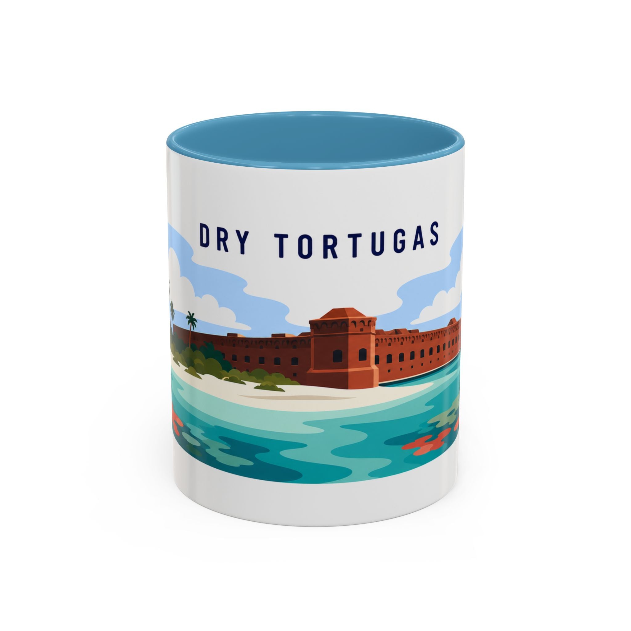 Dry Tortugas National Park Coffee Mug | Solid Color Block Park Souvenir | 11oz 15oz Accent Mug