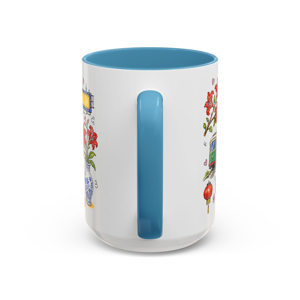 Hong Kong Illustrated Travel Mug | City Souvenir Accent Coffee Mug | 11oz 15oz Ceramic Cup