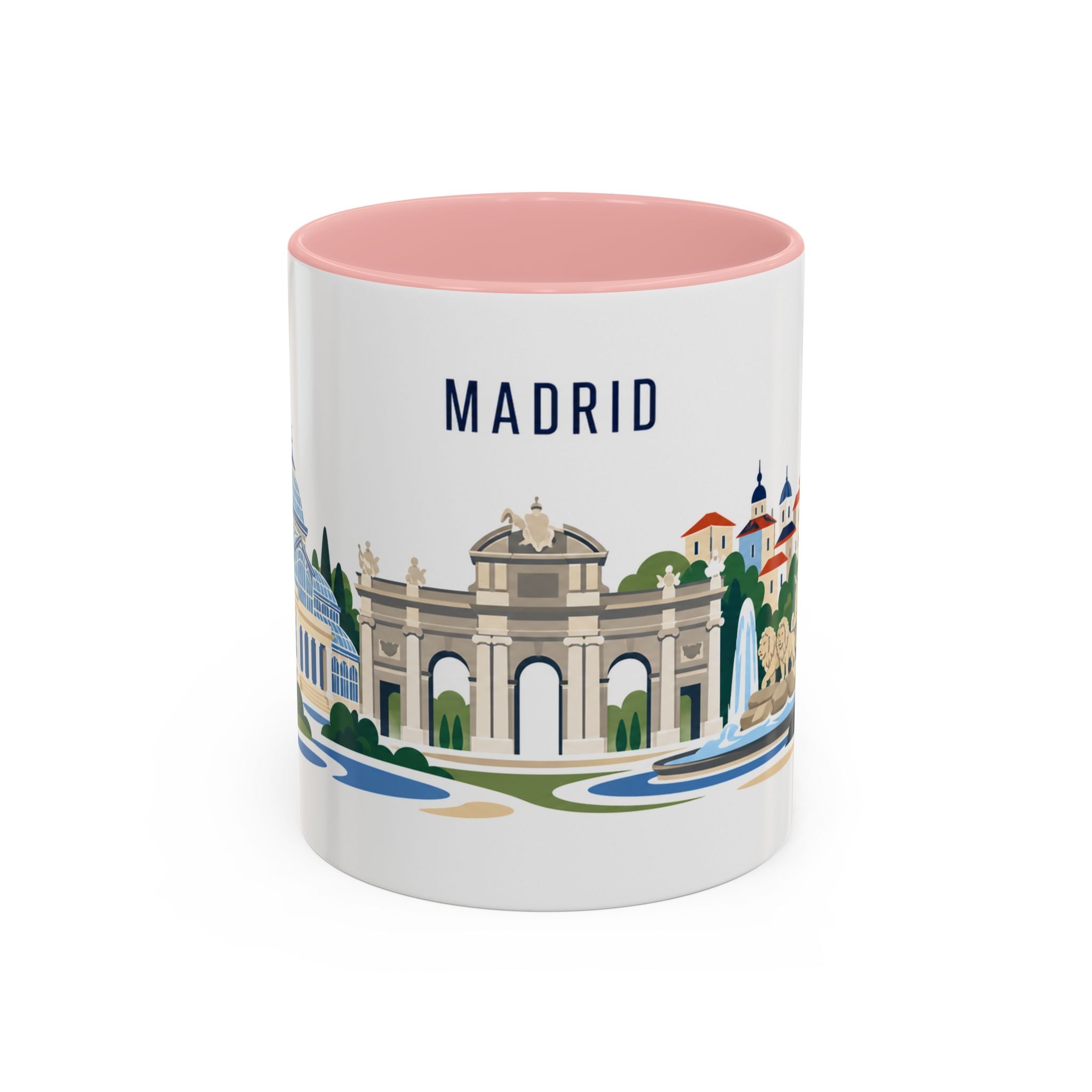 Madrid Coffee Mug | Spain Travel Souvenir | Porcelain Decal City Gift | 11oz 15oz Accent Mug