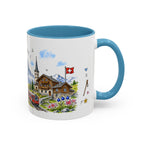Zermatt Illustrated Travel Mug | Switzerland Souvenir Accent Coffee Mug | 11oz 15oz Ceramic Cup