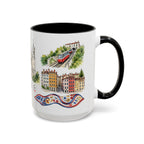 Lyon Illustrated Travel Mug | City Souvenir Accent Coffee Mug | 11oz 15oz Ceramic Cup