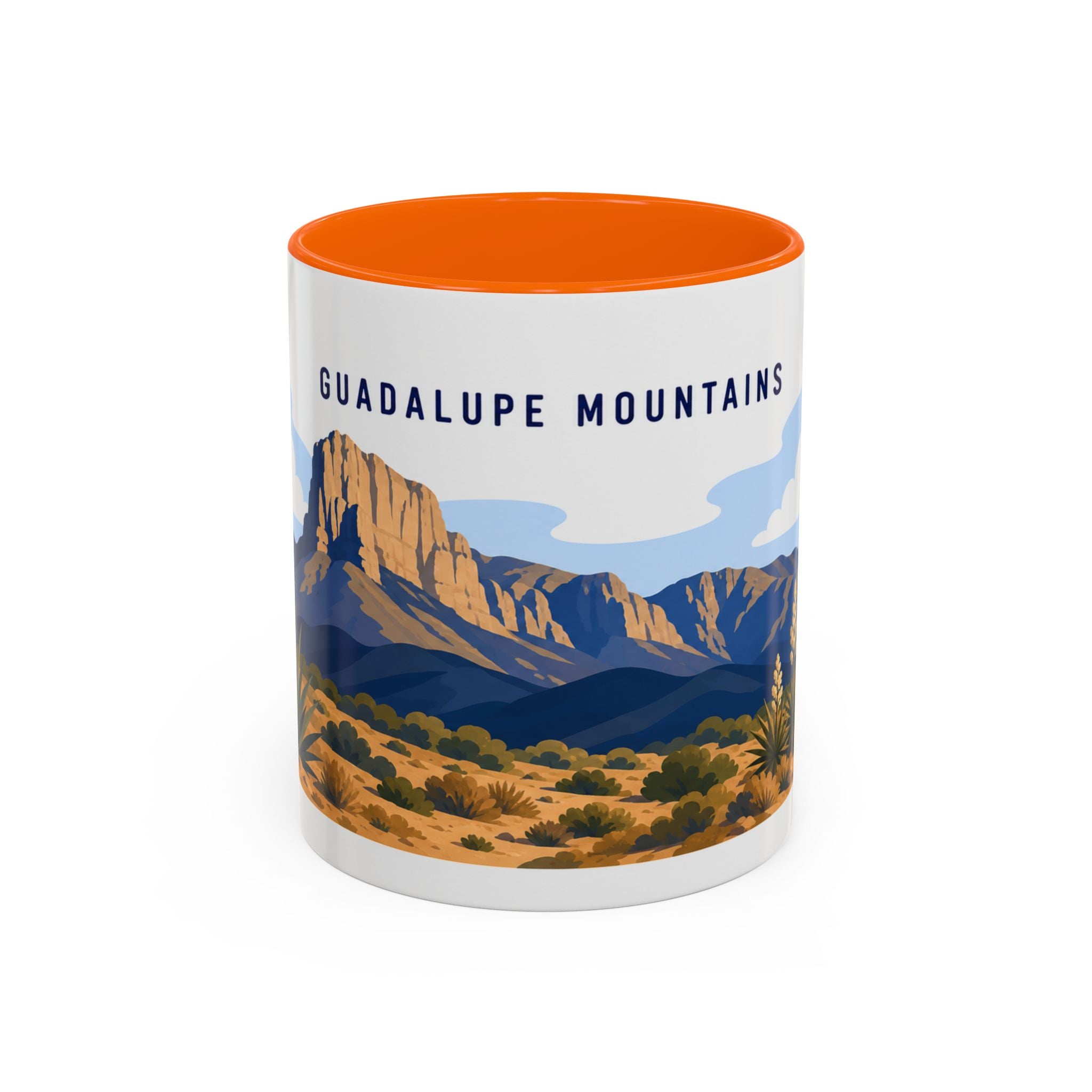 Guadalupe Mountains National Park Coffee Mug | Solid Color Block Park Souvenir | 11oz 15oz Accent Mug