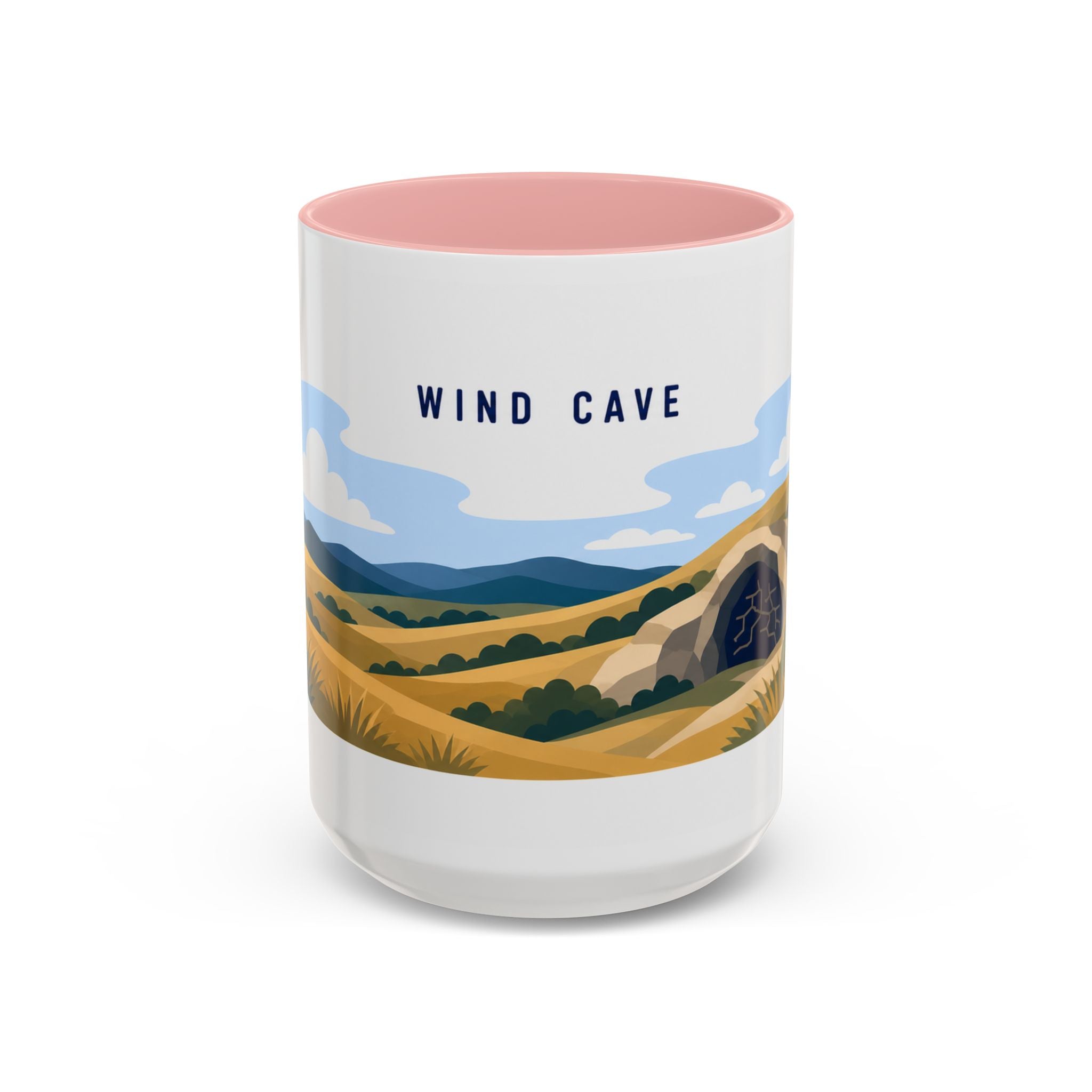 Wind Cave National Park Coffee Mug | Solid Color Block Park Souvenir | 11oz 15oz Accent Mug
