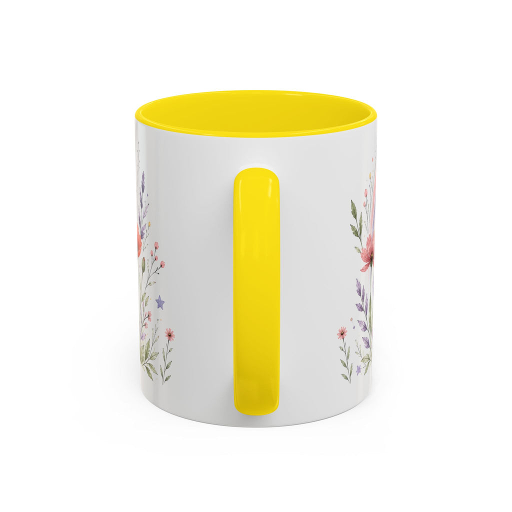 Personalized Kindergarten Teacher Mug | Custom Name Wildflower Rainbow Cup | Back to School Gift