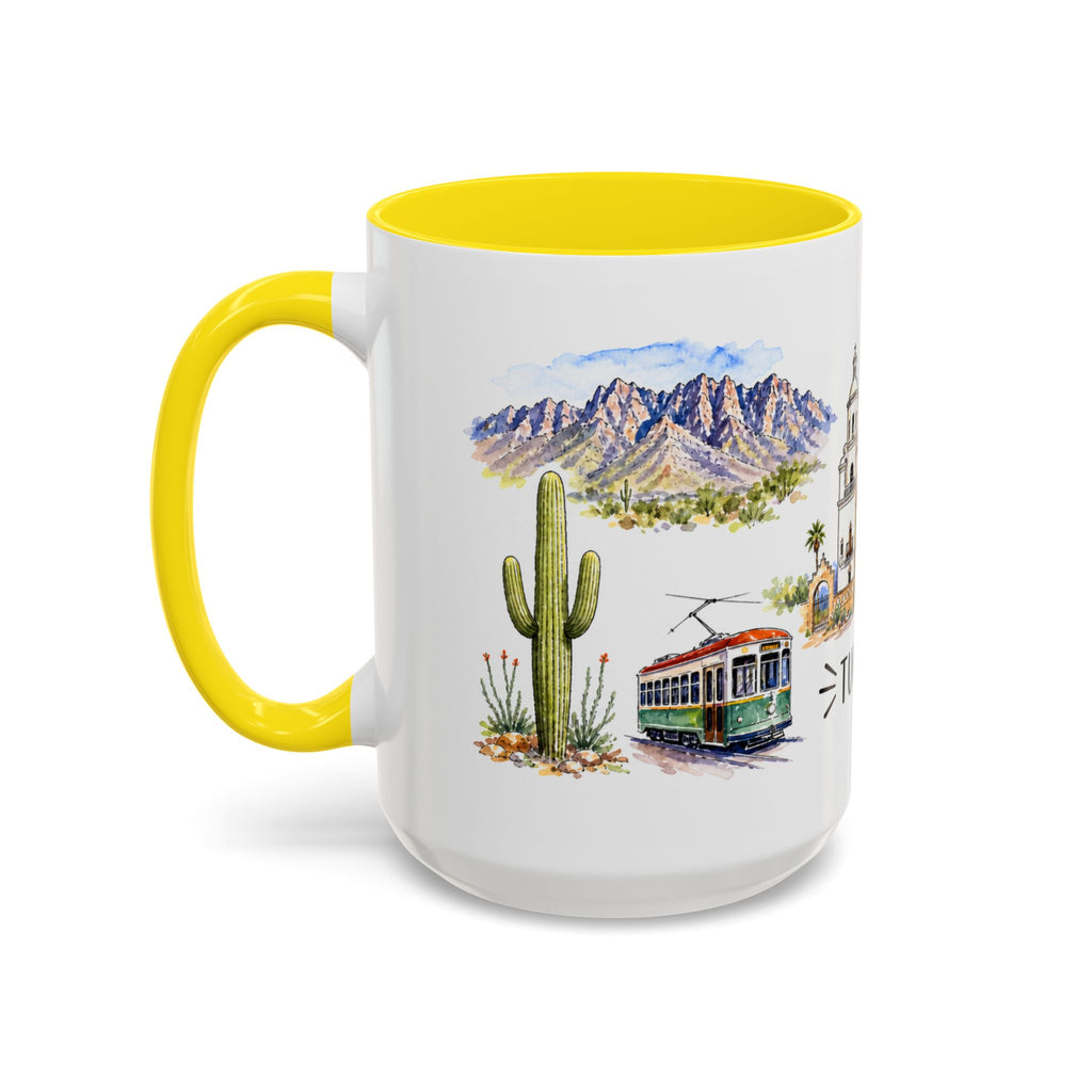 Tucson Illustrated Travel Mug | City Souvenir Accent Coffee Mug | 11oz 15oz Ceramic Cup