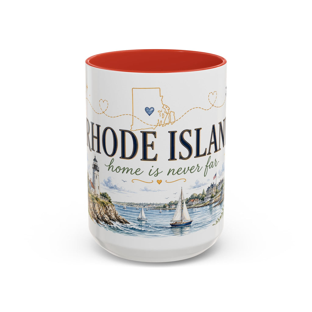 Rhode Island State Map Mug | Botanical Seaside Accent Cup (11oz or 15oz)