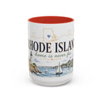 Rhode Island State Map Mug | Botanical Seaside Accent Cup (11oz or 15oz)