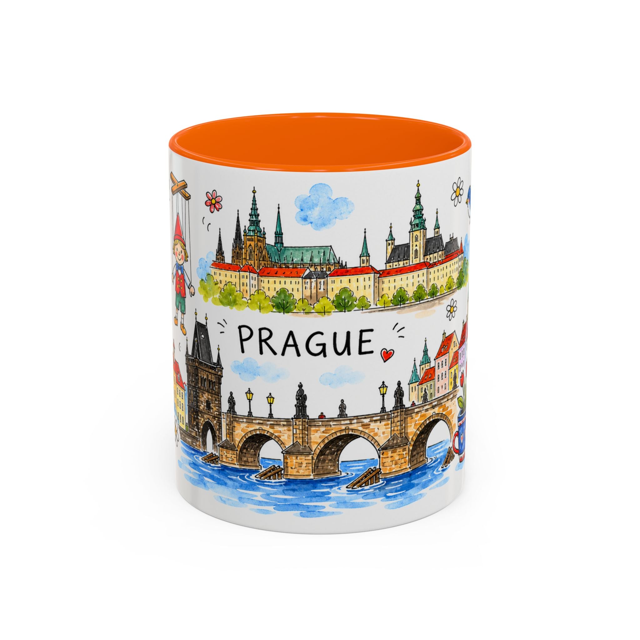 Prague Travel Mug | European City Souvenir Accent Coffee Mug | 11oz 15oz Ceramic Cup