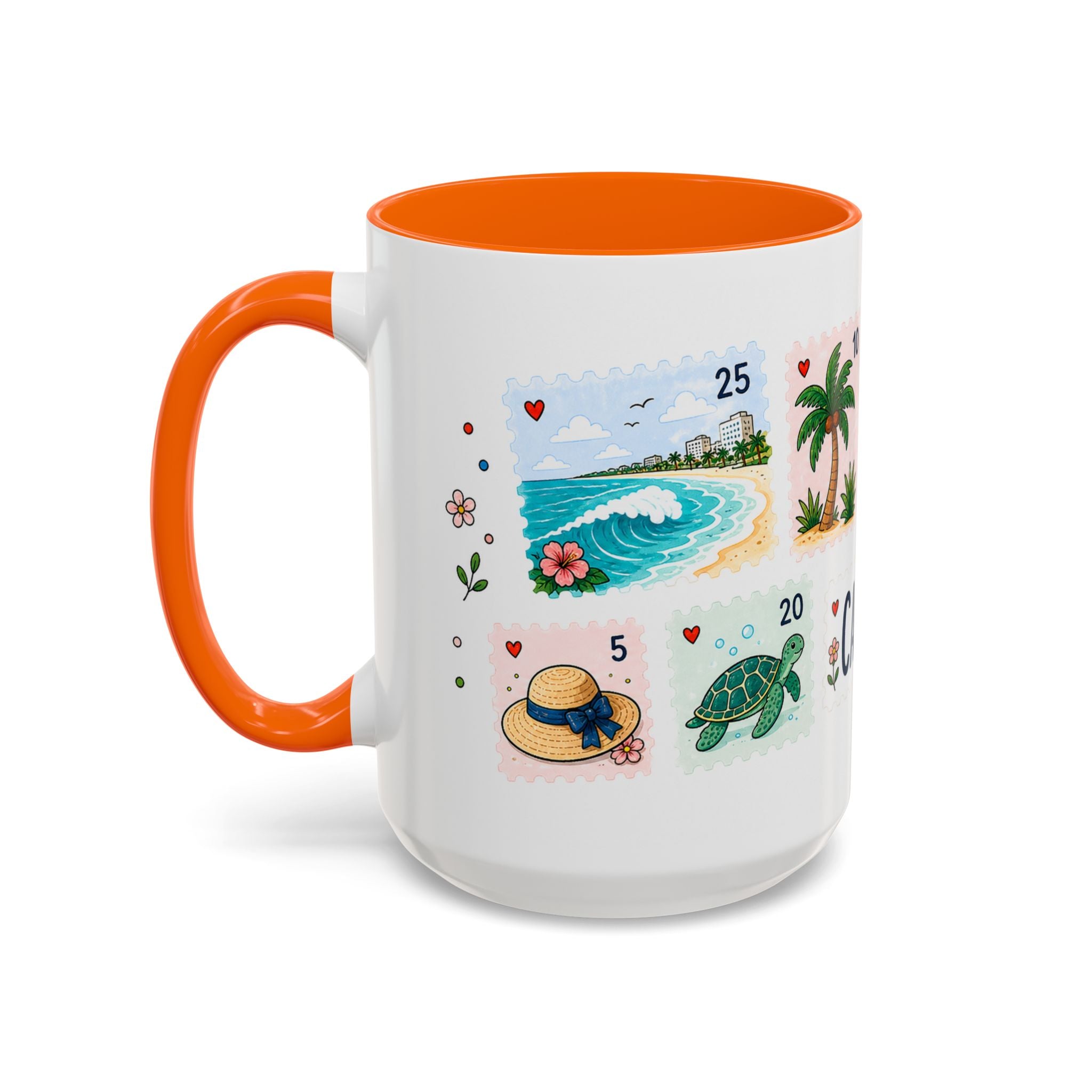 Cancun Coffee Mug | Postage Stamp Collage Mug | Travel Souvenir Accent Cup 11oz 15oz