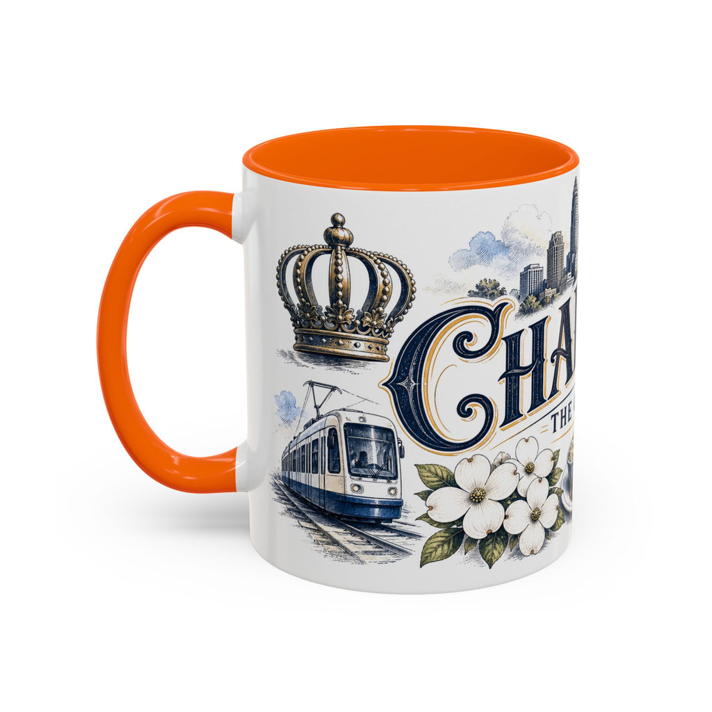 Charlotte Coffee Mug | United States Travel Souvenir | Vintage Illustrated City Gift | 11 oz 15 oz Accent Mug