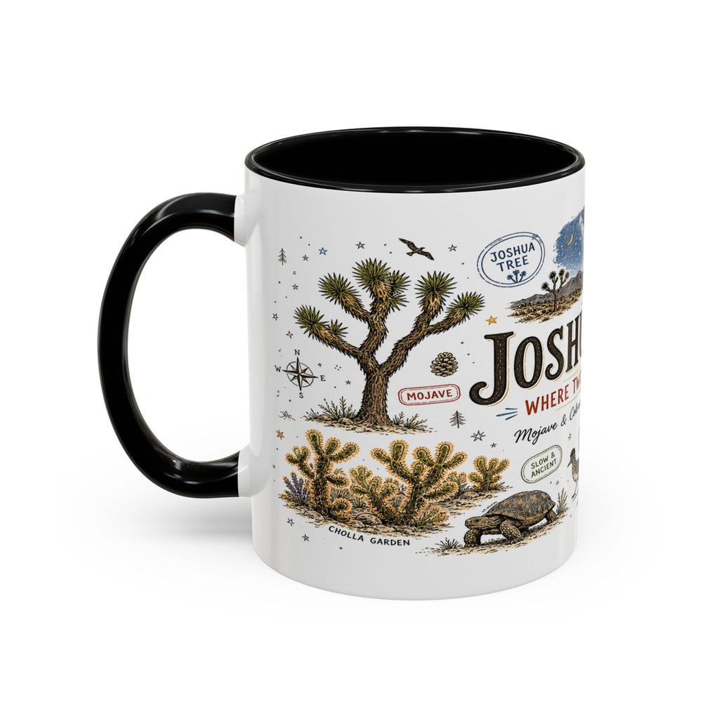 Joshua Tree Coffee Mug | National Park Desert Camping Gift | Accent Color Ceramic 11oz 15oz