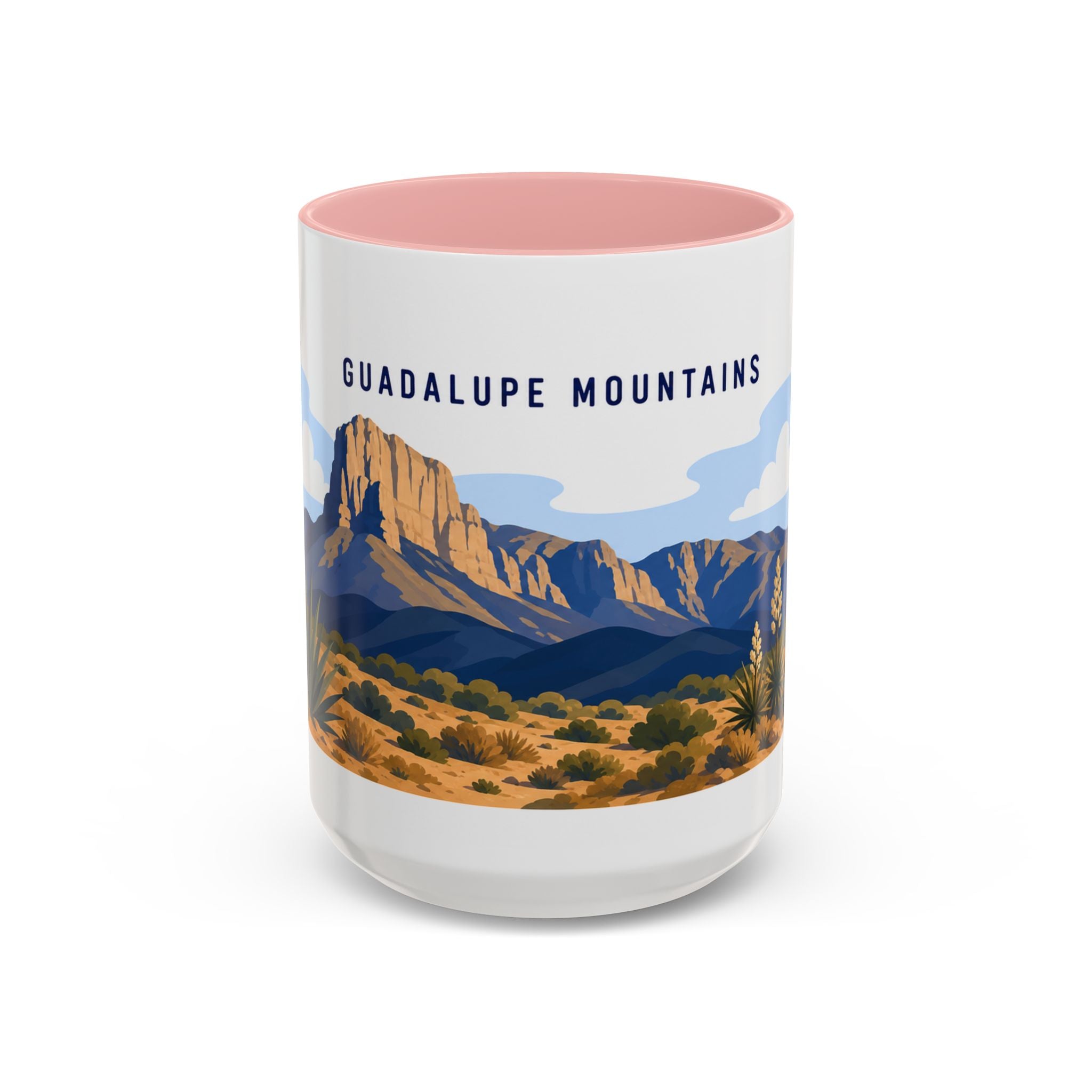 Guadalupe Mountains National Park Coffee Mug | Solid Color Block Park Souvenir | 11oz 15oz Accent Mug