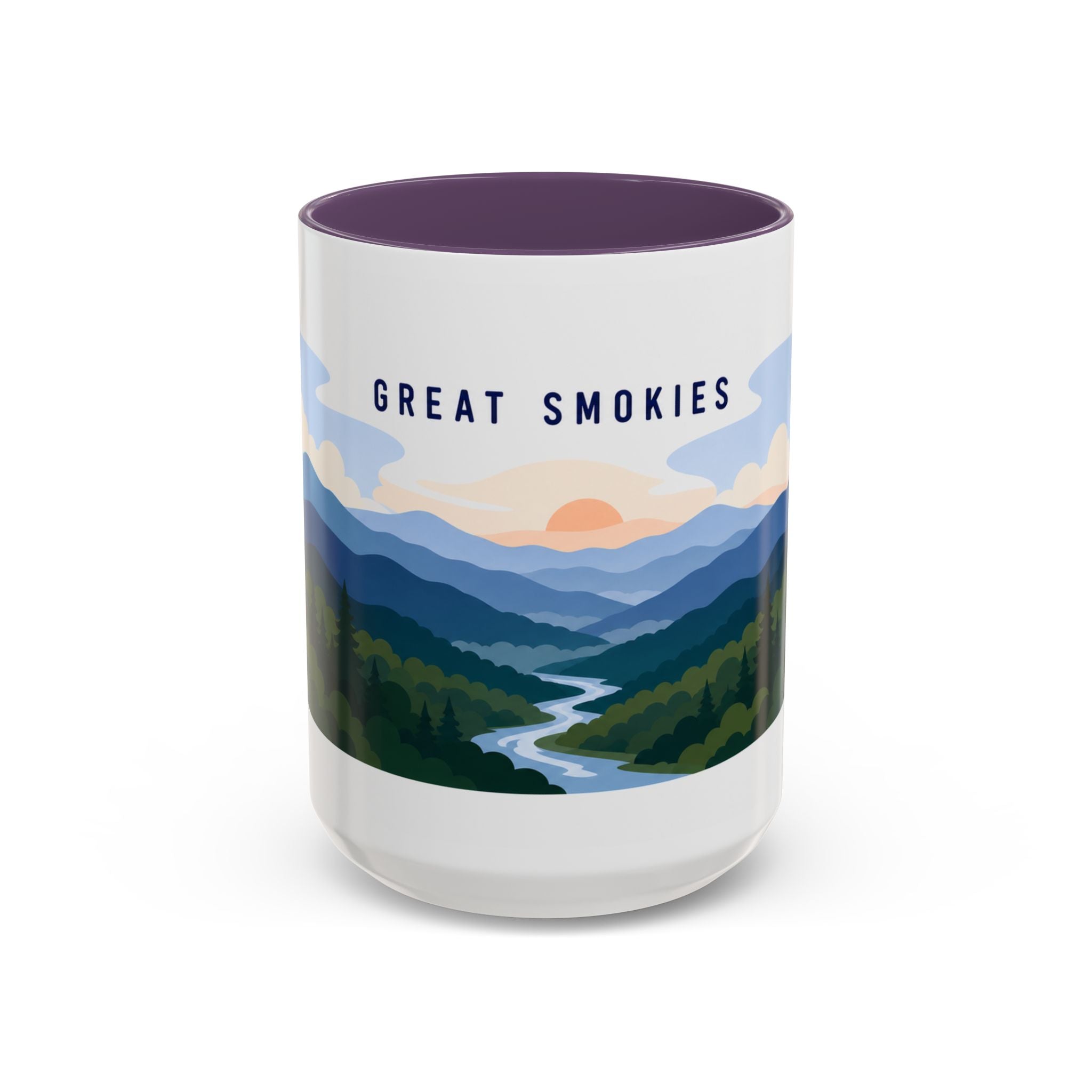 Great Smoky Mountains National Park Coffee Mug | Solid Color Block Park Souvenir | 11oz 15oz Accent Mug