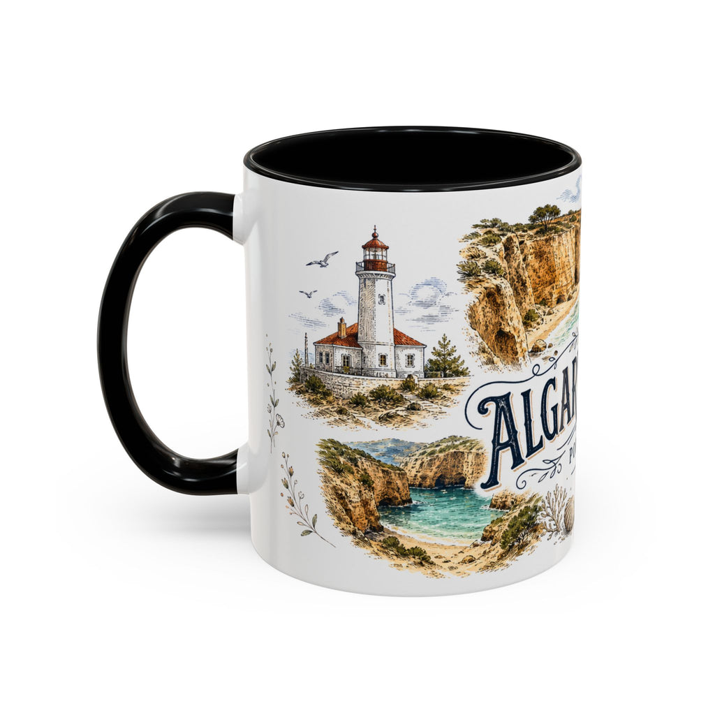 Algarve Coast Mug, Portugal Travel Souvenir, Bucket List Gift, Accent Ceramic Coffee Mug 11oz 15oz