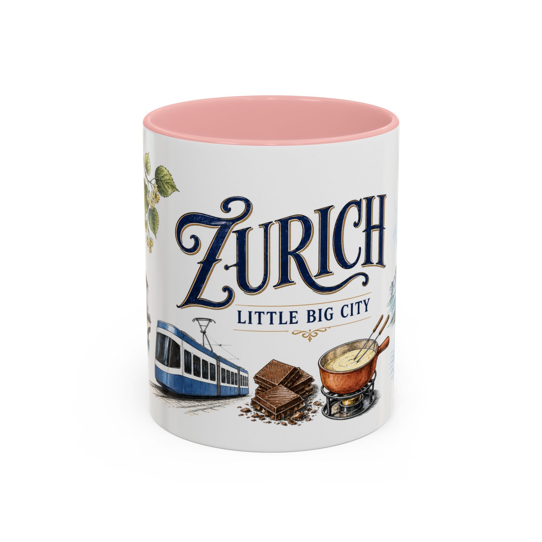 Zurich Coffee Mug | Switzerland Travel Souvenir | Vintage Illustrated City Gift | 11 oz 15 oz Accent Mug