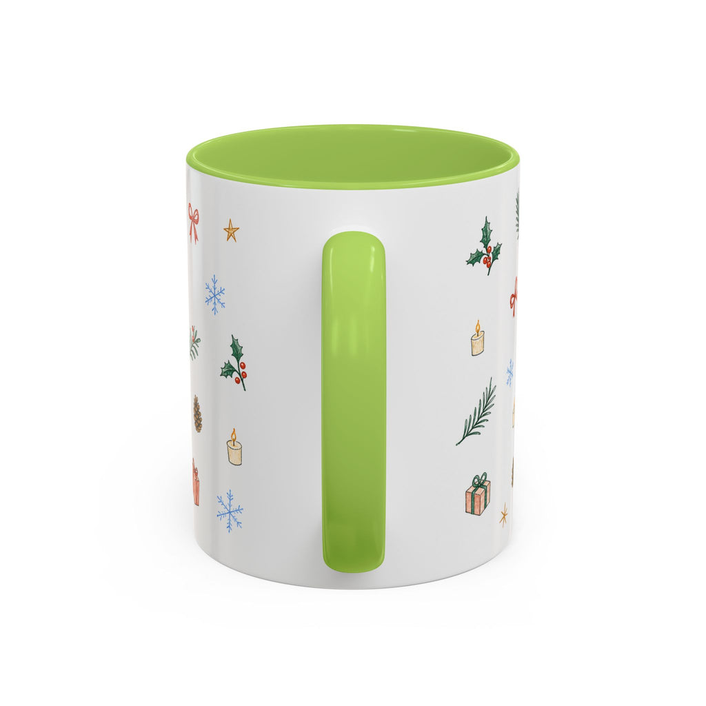 Seattle Christmas Mug | Watercolor Travel Souvenir | Holiday Gift | Accent Ceramic Coffee Cup 11oz 15oz