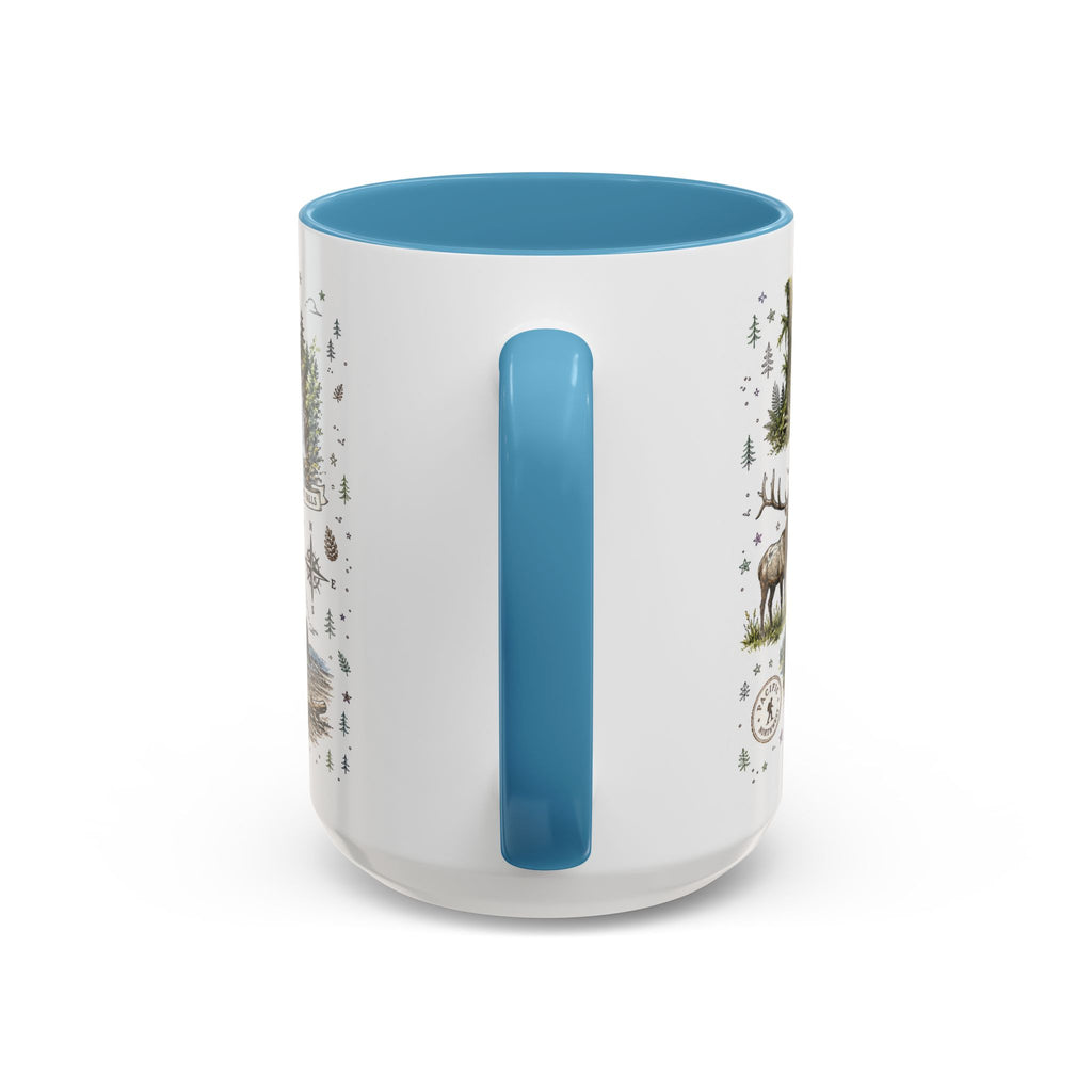 Olympic Coffee Mug | National Park Hiking Rainforest Gift | Accent Color Ceramic 11oz 15oz
