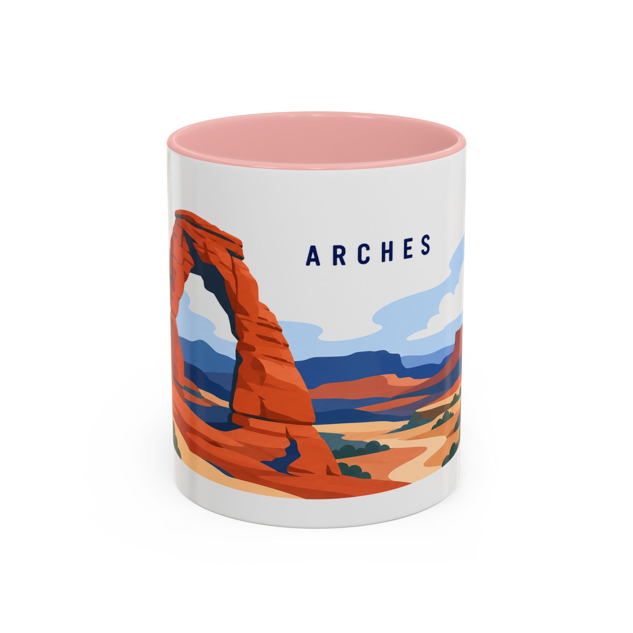 Arches National Park Coffee Mug | Solid Color Block Park Souvenir | 11oz 15oz Accent Mug