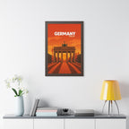 Berlin Germany Framed Poster | Vintage Travel Wall Art | Black Walnut White Frame | 16x24 20x30