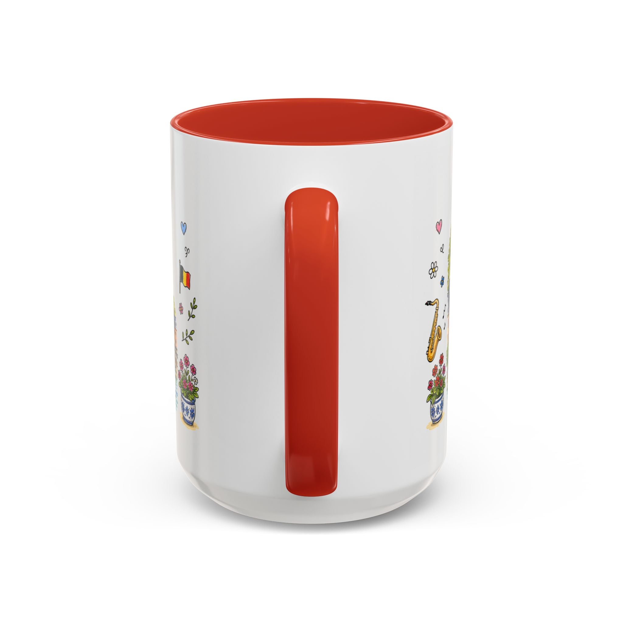 Dinant Illustrated Travel Mug | Belgium Souvenir Accent Coffee Mug | 11oz 15oz Ceramic Cup