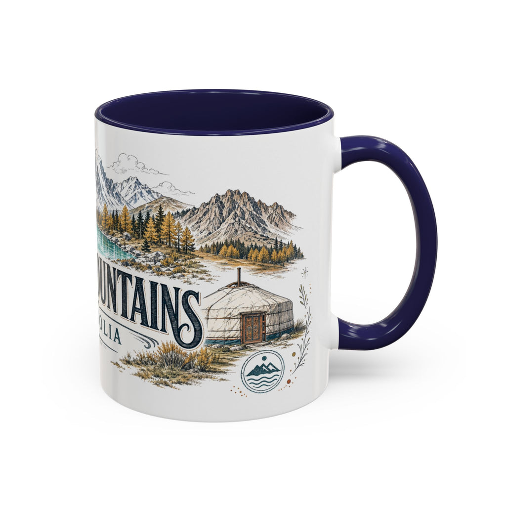 Altai Mountains Mug, Mongolia Travel Souvenir, Bucket List Gift, Accent Ceramic Coffee Mug 11oz 15oz