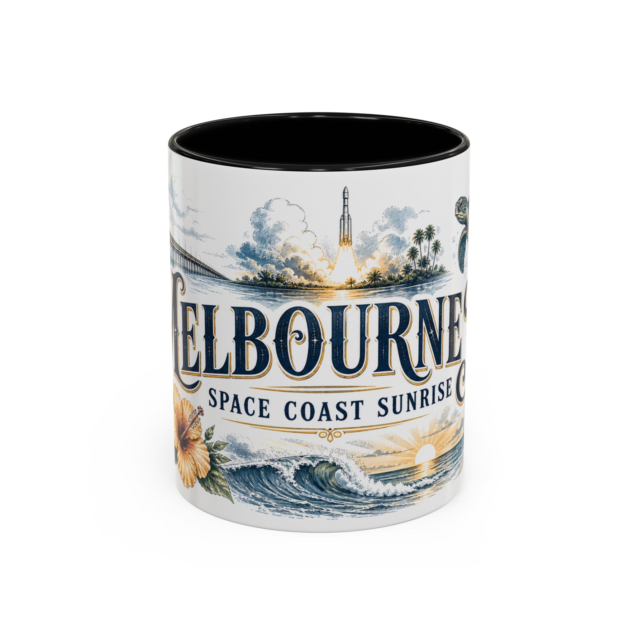 Melbourne FL Coffee Mug | United States Travel Souvenir | Vintage Illustrated City Gift | 11 oz 15 oz Accent Mug