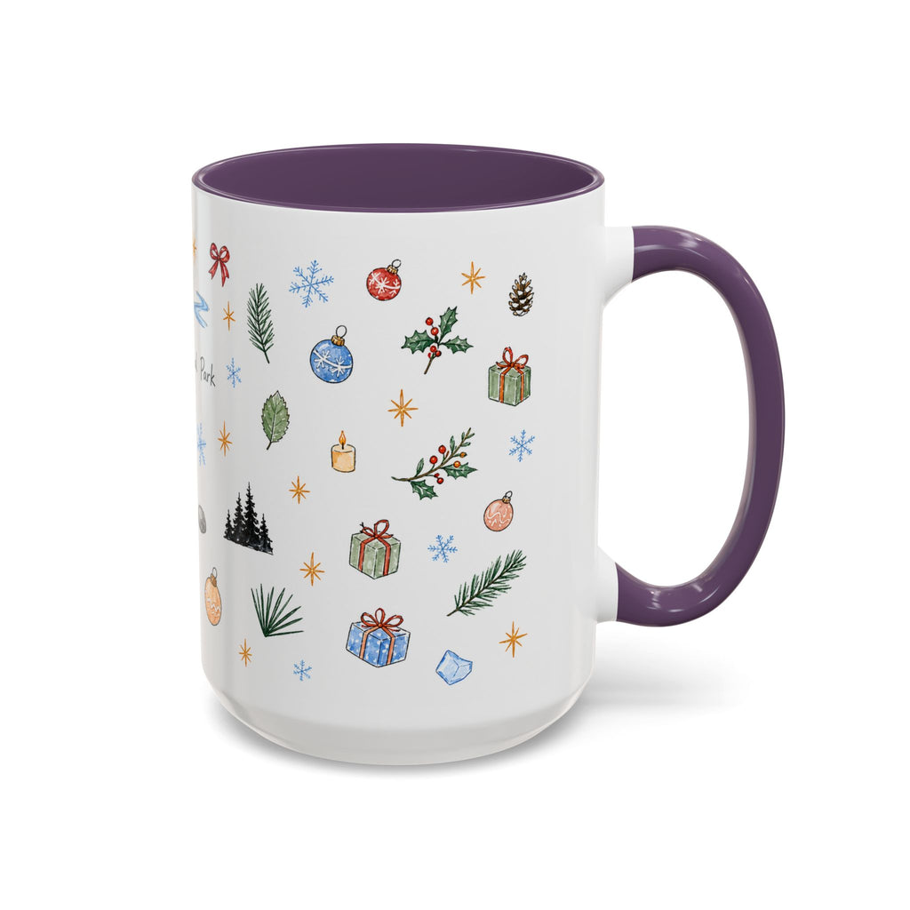 Denali National Park Christmas Mug | Watercolor Travel Souvenir | Holiday Gift | Accent Ceramic Coffee Cup 11oz 15oz