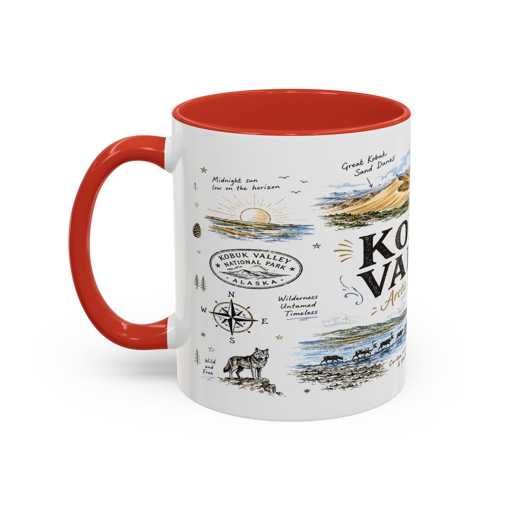 Kobuk Valley National Park Coffee Mug | Alaska Arctic Sand Dunes Gift | Accent Color Ceramic 11oz 15oz
