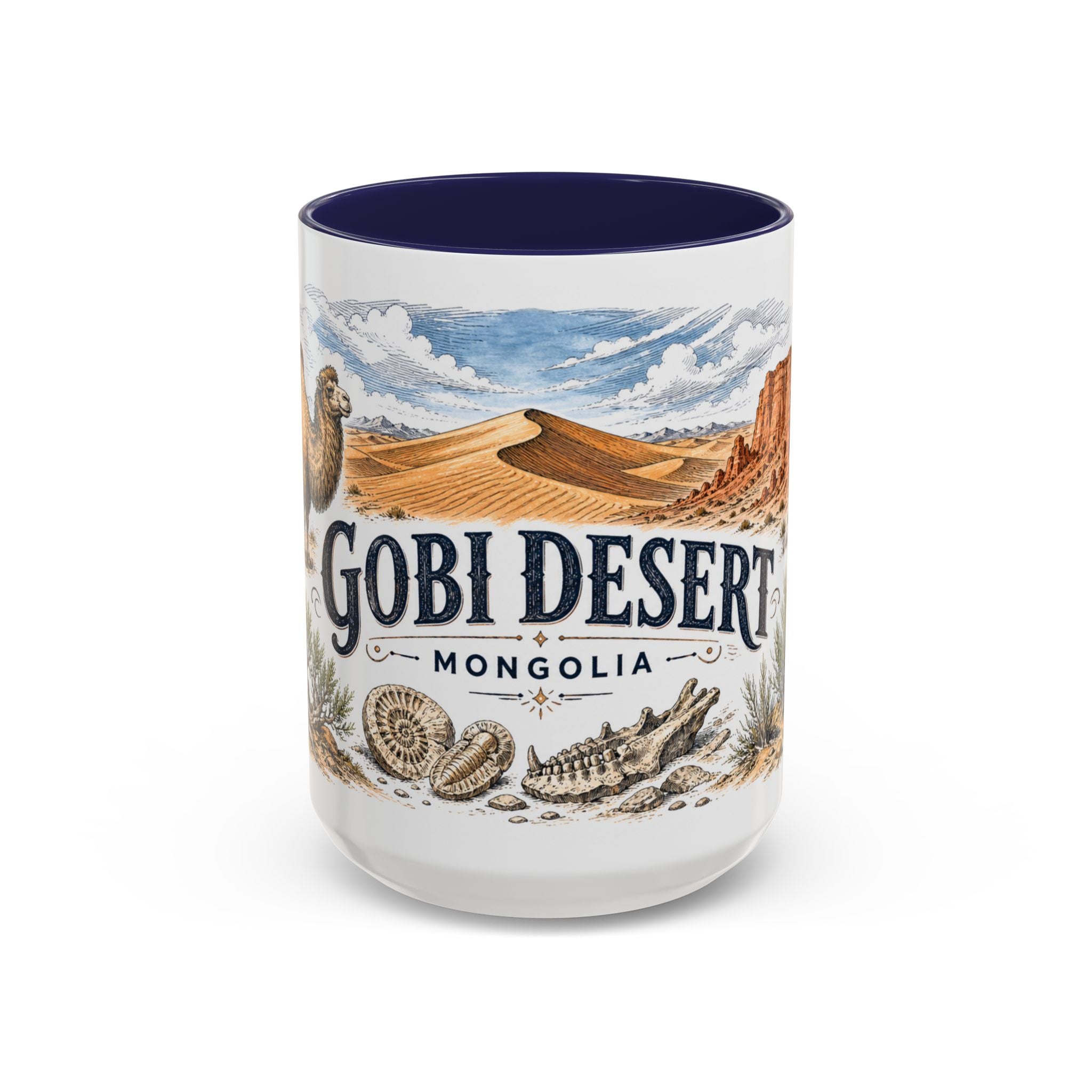 Gobi Desert Mug, Mongolia Travel Souvenir, Bucket List Gift, Accent Ceramic Coffee Mug 11oz 15oz