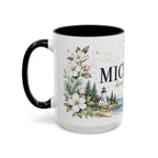 Michigan State Map Mug | Botanical Accents, Lakes Art | Homesick Gift