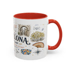 Barcelona Coffee Mug | Spain Souvenir Travel Gift | Accent Color Ceramic 11oz 15oz