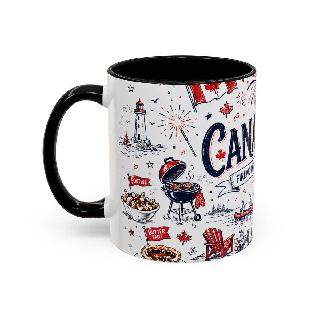 Canada Day Coffee Mug | Canadian Pride Gift | Accent Color Ceramic 11oz 15oz