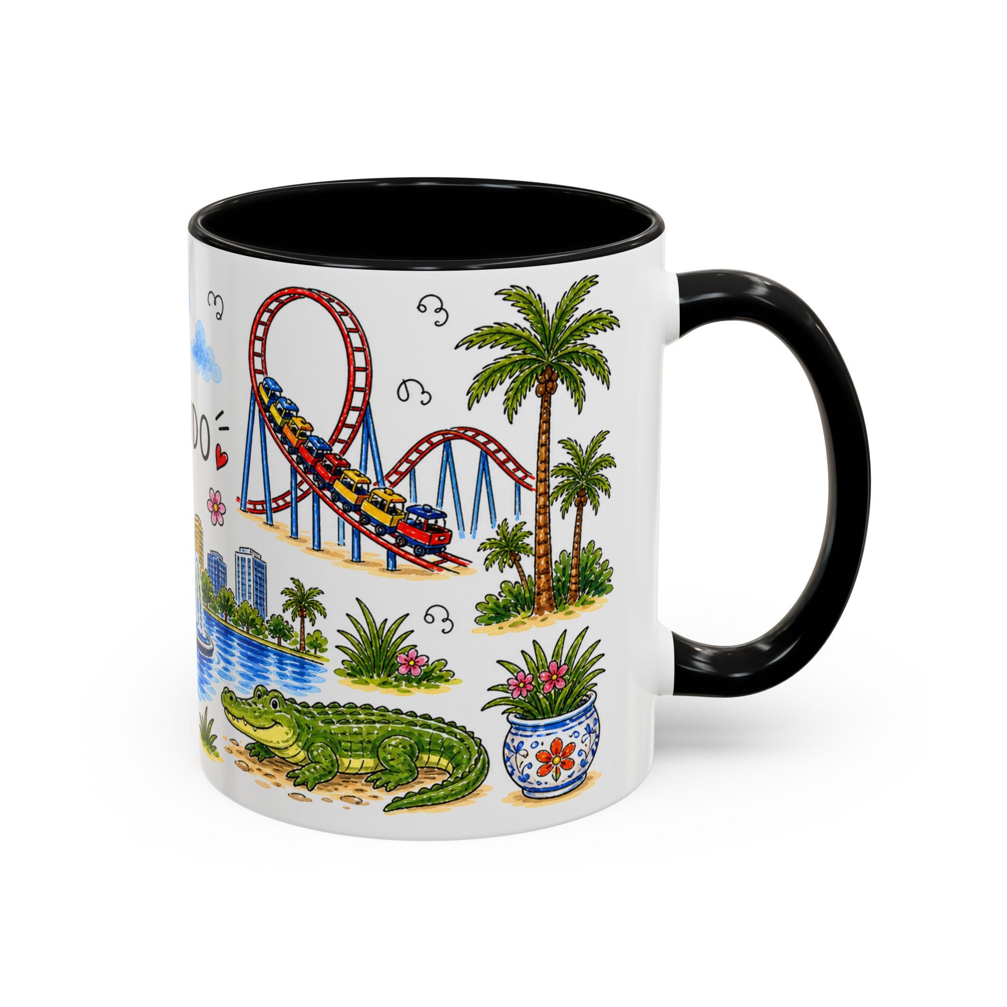 Orlando Illustrated Travel Mug | City Souvenir Accent Coffee Mug | 11oz 15oz Ceramic Cup