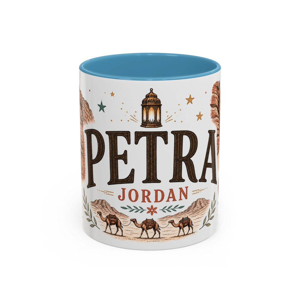 Petra Coffee Mug | Travel Destination Souvenir Gift | Accent Color Ceramic 11oz 15oz