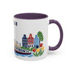 Amsterdam Coffee Mug | Netherlands Travel Souvenir | Porcelain Decal City Gift | 11oz 15oz Accent Mug