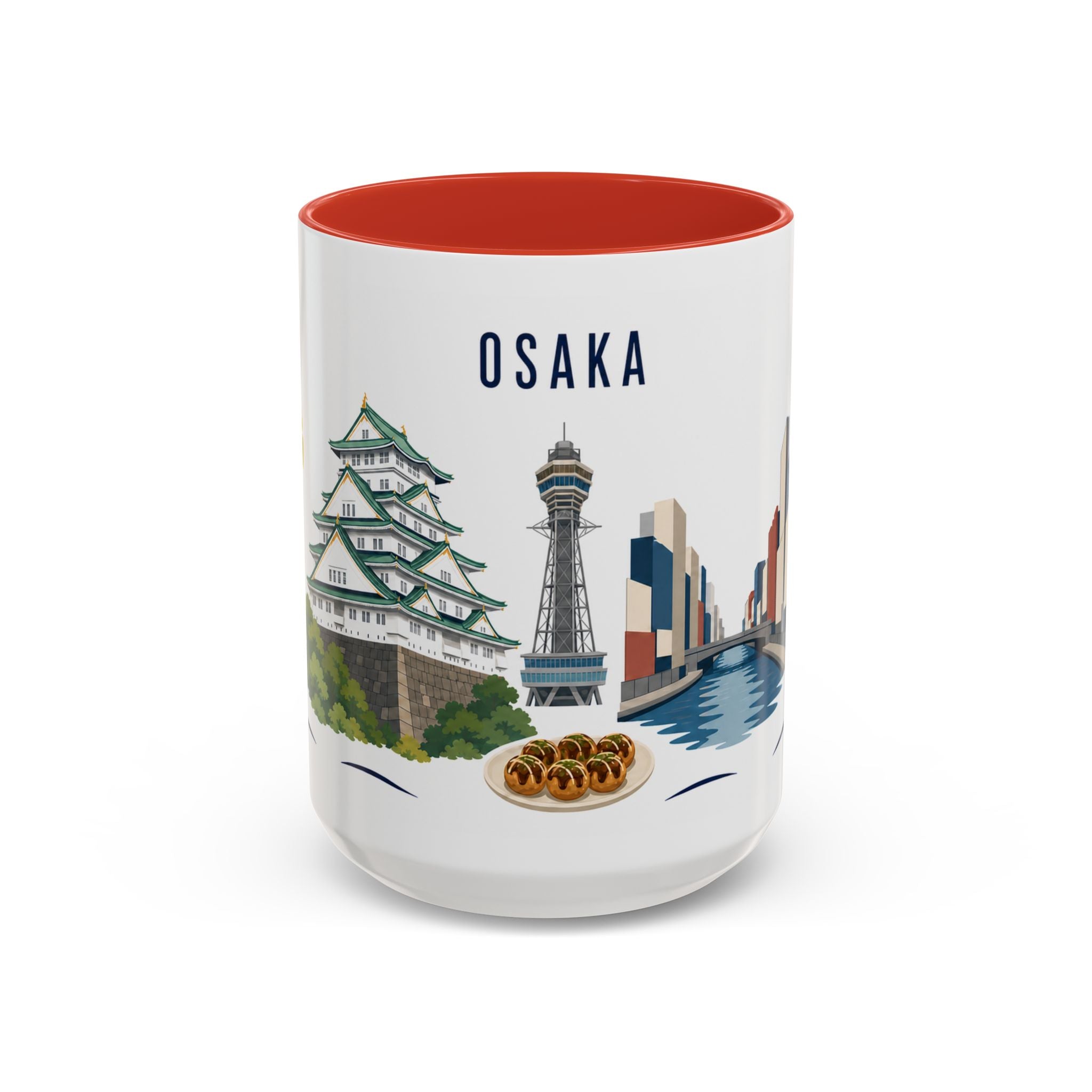 Osaka Coffee Mug | Japan Travel Souvenir | Porcelain Decal City Gift | 11oz 15oz Accent Mug